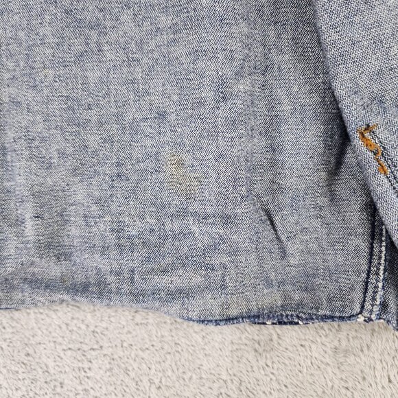 L' Avion Vest Womens Large Denim Button Up Western Embroidered Stars 90s Vintage - Picture 10 of 10